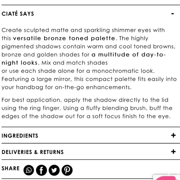 Ciate London trend palette bronzed eyeshadows - Picture 9 of 9